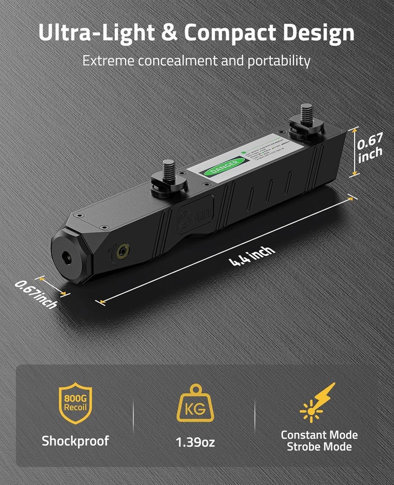 CVLIFE Laser Sight for Rifle, Red/IR/Green Laser Sight Compatible with M-Lok Rail Surface, Ultra Low-Profile Laser for Guns, Rechargeable M-Lok Rifle Laser with Strobe Function - Image 4